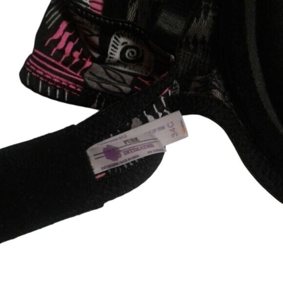Pure Intimates 34C Bra Padded Push Up Adjustable Straps Black Gray Pink Zipper - Picture 5 of 6